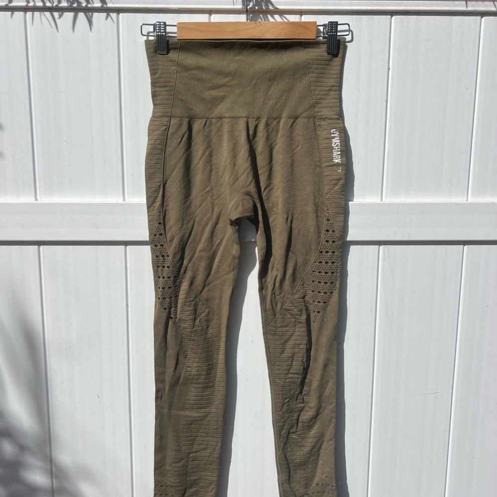 Gymshark Olive Green Textured Leggings